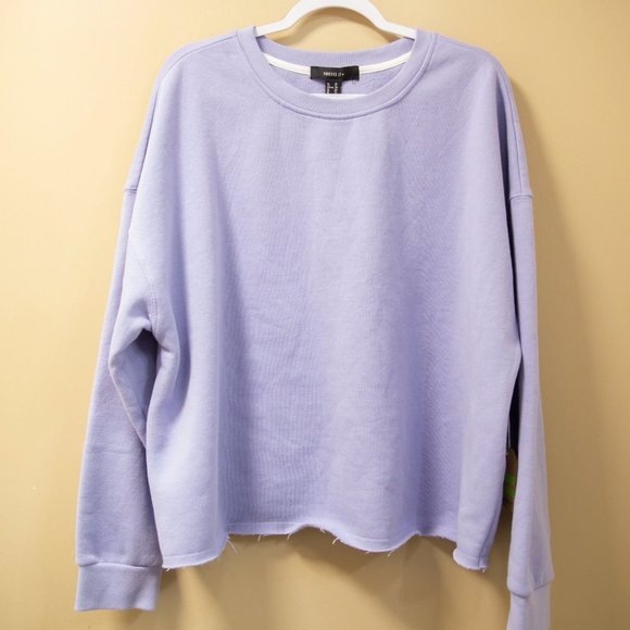 Forever 21 Tops - Forever 21+ Lavender Cropped Crew Sweatshirt 3X
